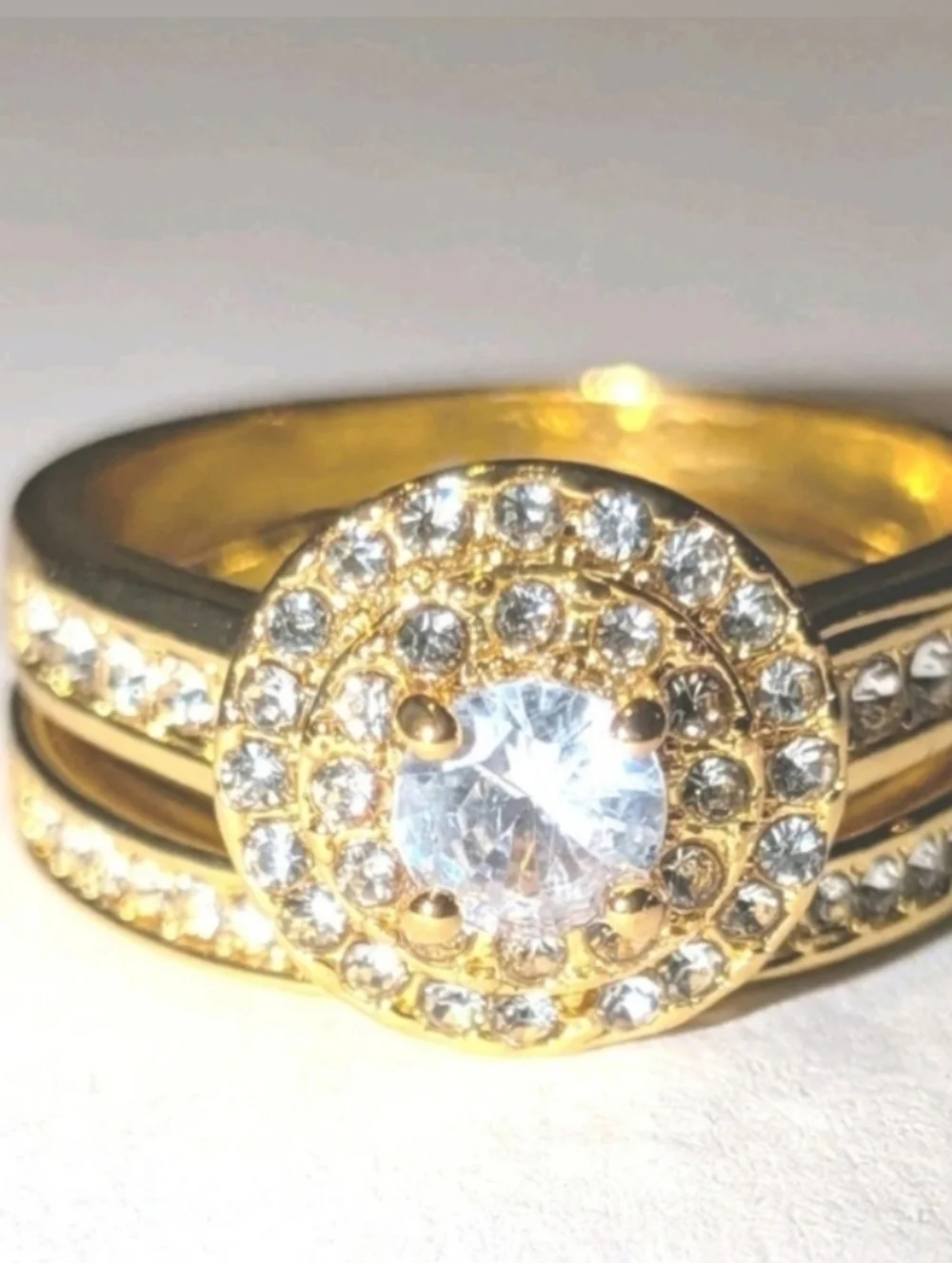 Womens 5ct Round Cut Lab Created Diamond Two piece Wedding Set Sz 9